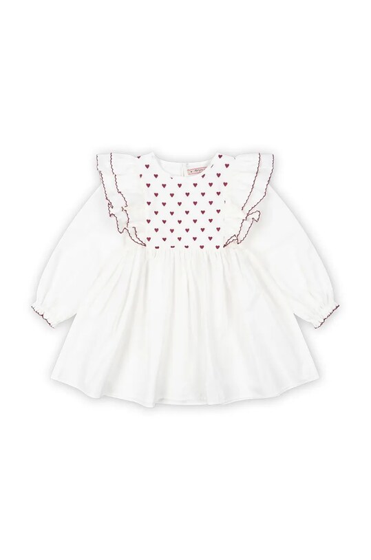 Хлопковое детское платье Konges Sløjd COEUR DRESS GOTS длинный белый KS101933
