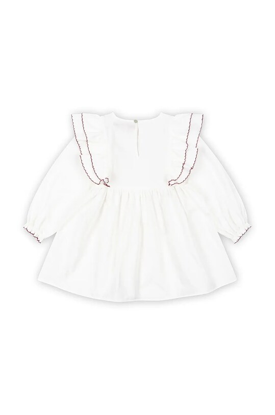 Хлопковое детское платье Konges Sløjd COEUR DRESS GOTS KS101933 белый AW24