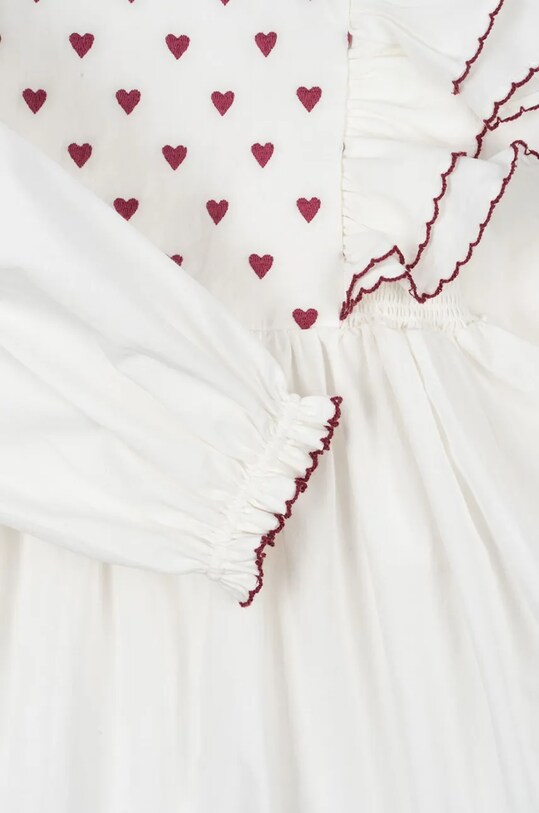 Хлопковое детское платье Konges Sløjd COEUR DRESS GOTS KS101933 белый