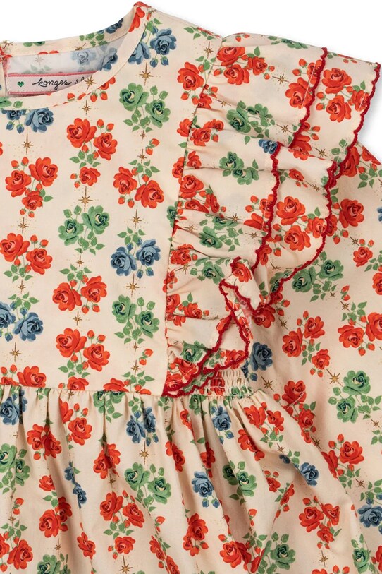 Хлопковое детское платье Konges Sløjd COEUR DRESS GOTS KS101933 бежевый