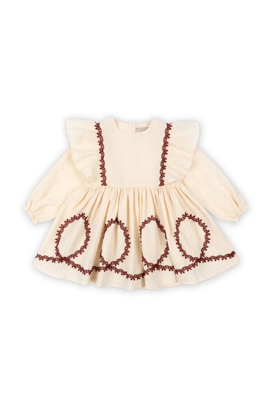 Dívčí šaty Konges Sløjd FEE DRESS GOTS KS101973 béžová AW24