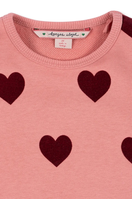 Dziewczynka Konges Sløjd sukienka dziecięca LOU SWEAT DRESS OCS KS102019 różowy