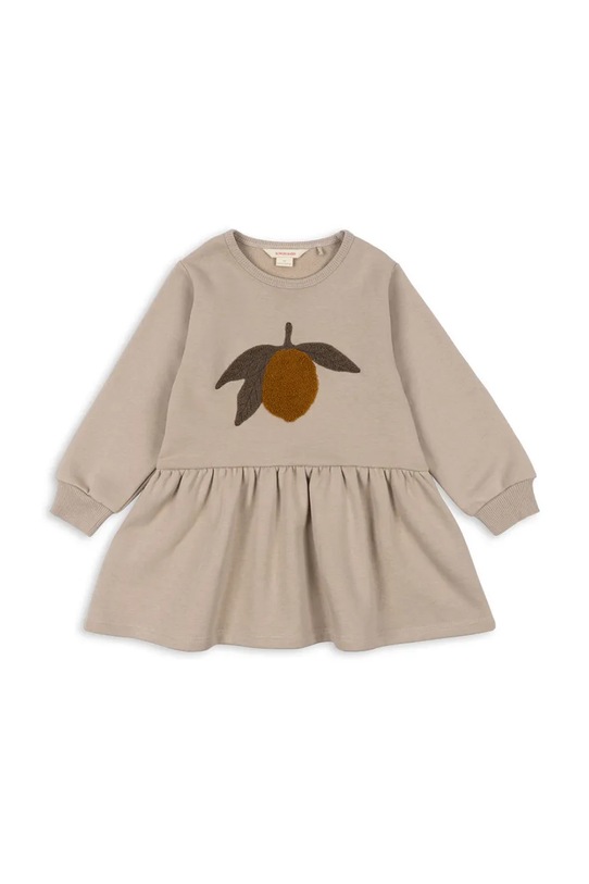Konges Sløjd sukienka dziecięca LOU TERRY SWEAT DRESS OCS długi beżowy KS102022