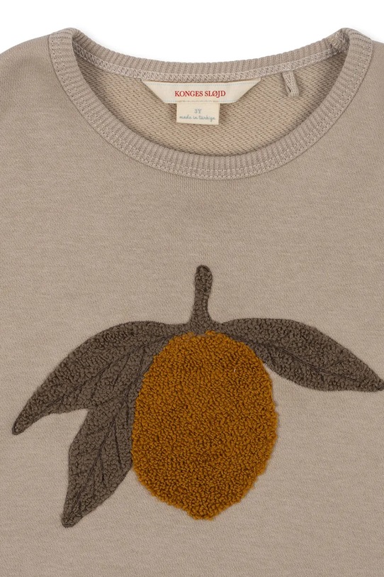 Dziewczynka Konges Sløjd sukienka dziecięca LOU TERRY SWEAT DRESS OCS KS102022 beżowy