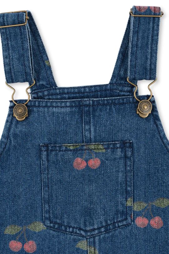 Dziewczynka Konges Sløjd sukienka jeansowa dziecięca MAGOT OVERALL DRESS GOTS KS102041 niebieski