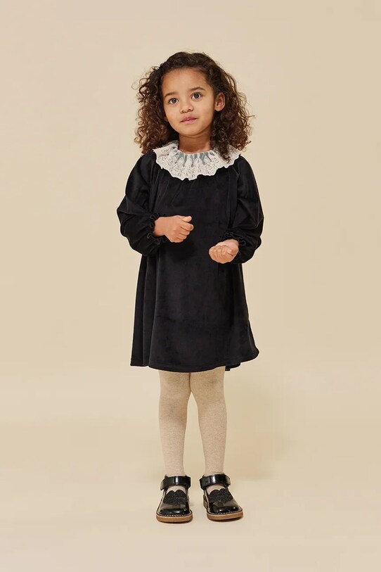Konges Sløjd sukienka dziecięca VENOLA DRESS GRS z elastanem czarny KS102136