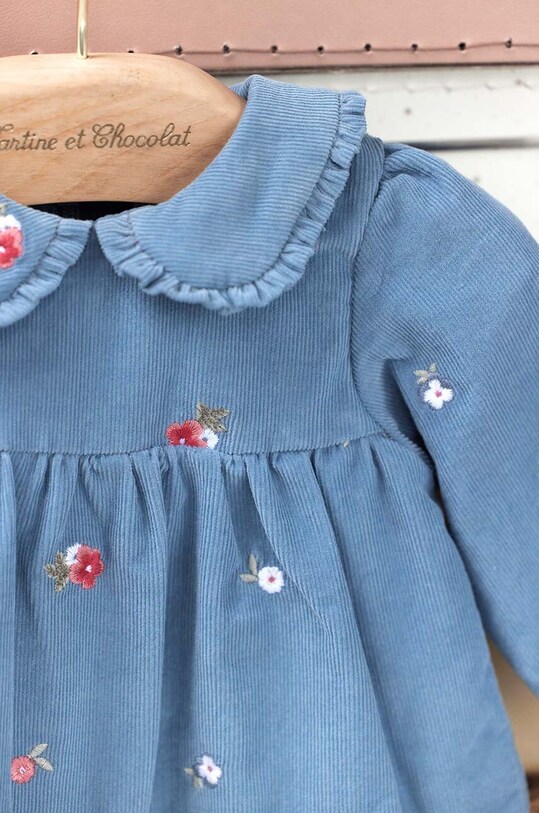 Дитяча бавовняна сукня Tartine et Chocolat TZ30221.104 блакитний