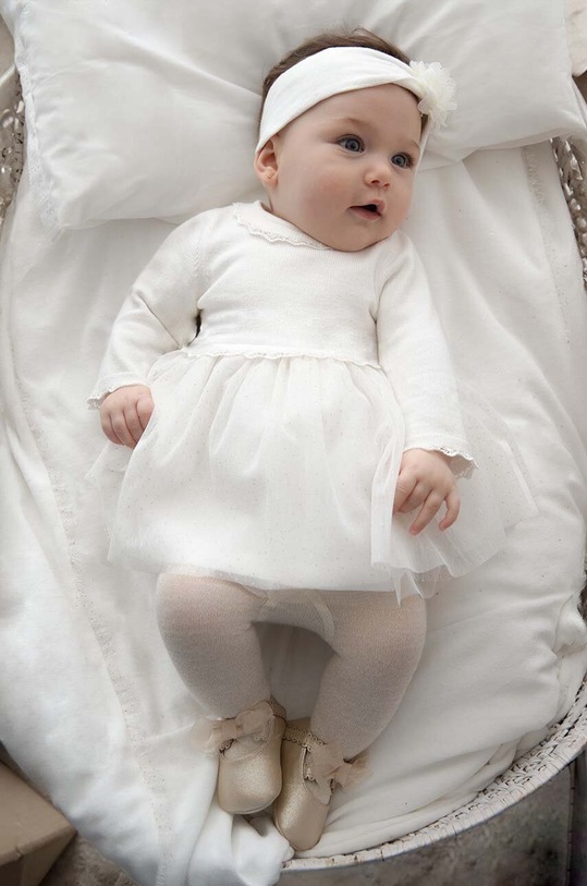Φόρεμα μωρού Mayoral Newborn μπεζ 2806.2L.Newborn.9BYH