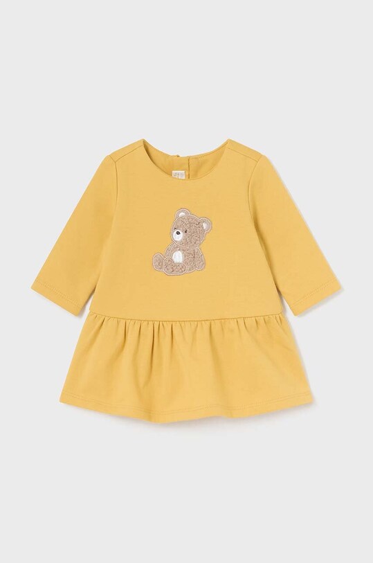 Κοριτσίστικα Βρεφικό βαμβακερό φόρεμα Mayoral Newborn 2807.2M.Newborn.9BYH κίτρινο