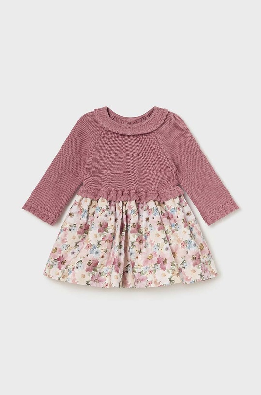 Mayoral Newborn sukienka bawełniana niemowlęca wzorzyste różowy 2886.2D.Newborn.9BYH