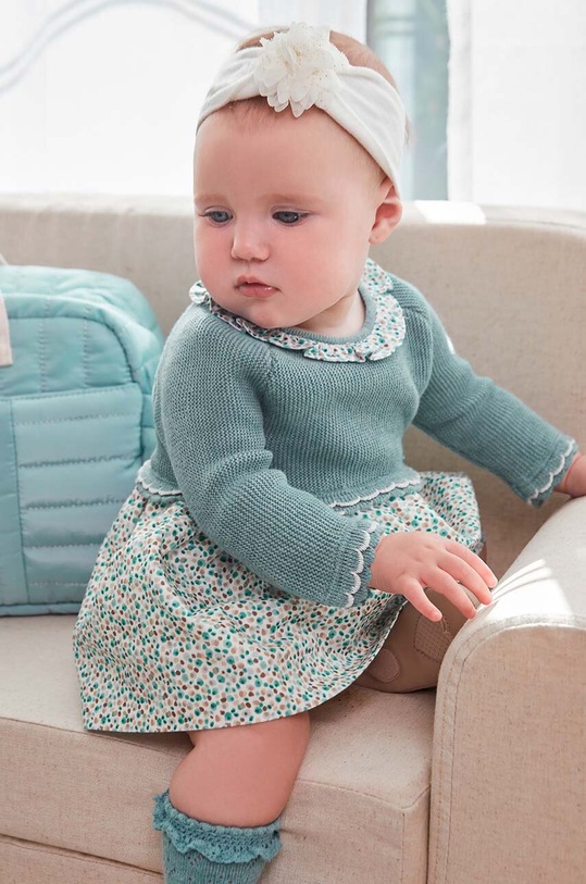 Mayoral Newborn sukienka bawełniana niemowlęca niebieski 2886.2D.Newborn.9BYH