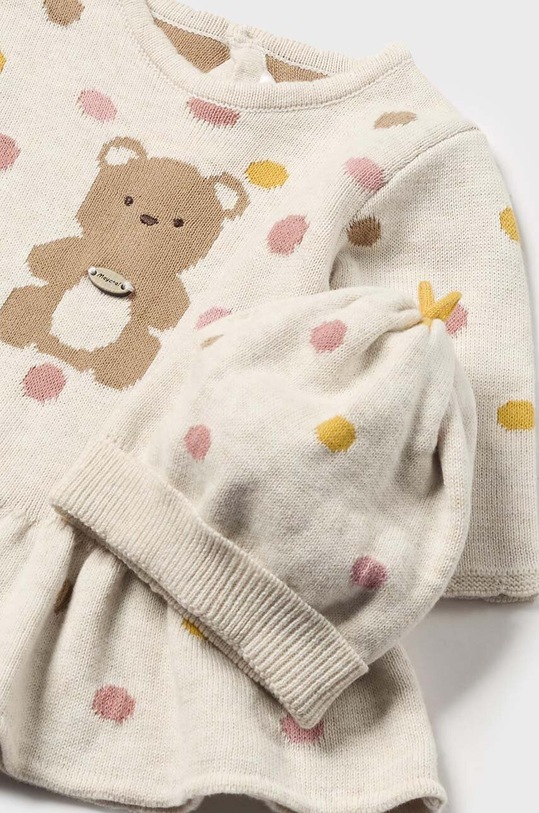 Dziewczynka Mayoral Newborn sukienka bawełniana niemowlęca 2888.2J.Newborn.9BYH biały