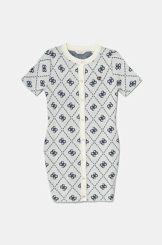 Guess sukienka z domieszką wełny dziecięca krótki niebieski J4BK29.Z3JD2.9BYH