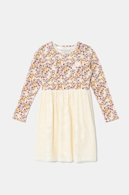 Детска рокля Guess флорален бежов K4BK01.KCGI0.9BYH