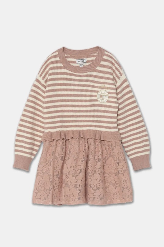Dívčí šaty Guess krajka růžová K4BK13.Z2V42.9BYH