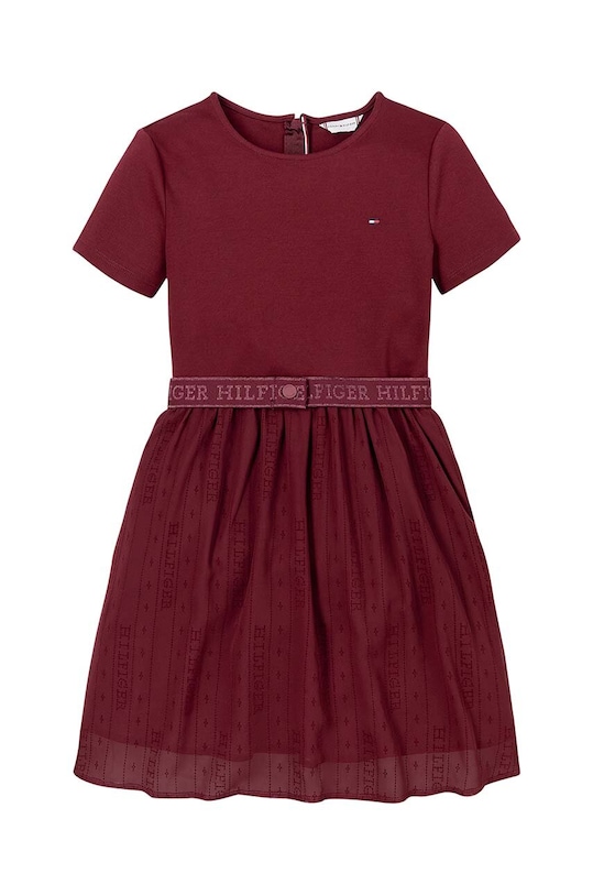 Dívčí šaty Tommy Hilfiger KG0KG08197.9BYH.104.122 burgundské AW24