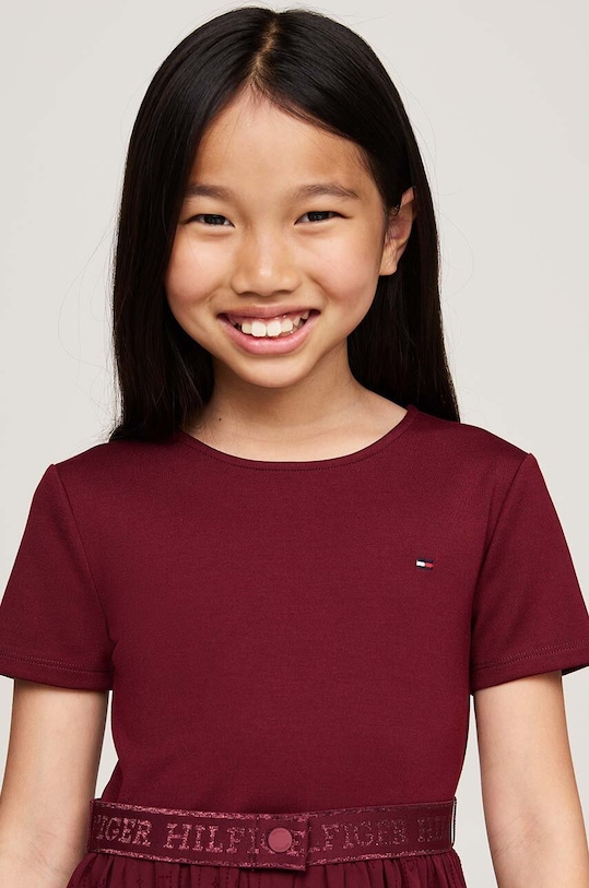 DÍVKA Dívčí šaty Tommy Hilfiger KG0KG08197.9BYH.104.122 burgundské