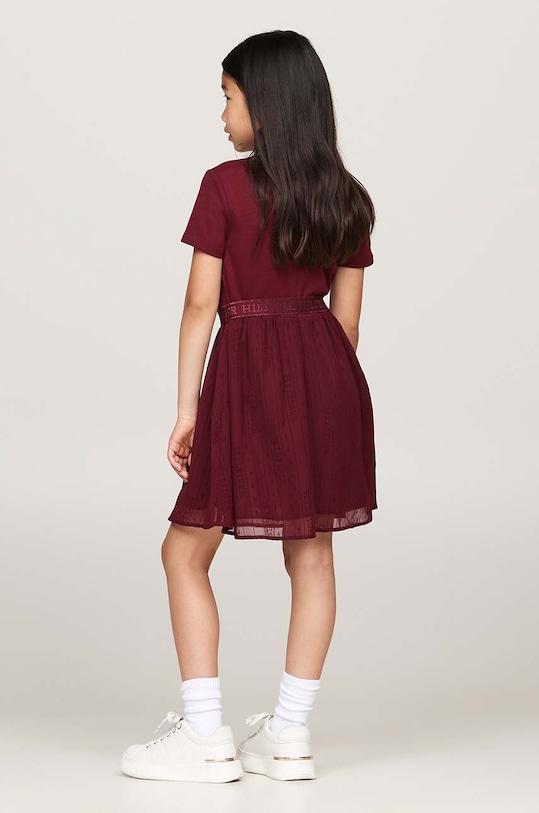 Dívčí šaty Tommy Hilfiger burgundské KG0KG08197.9BYH.104.122