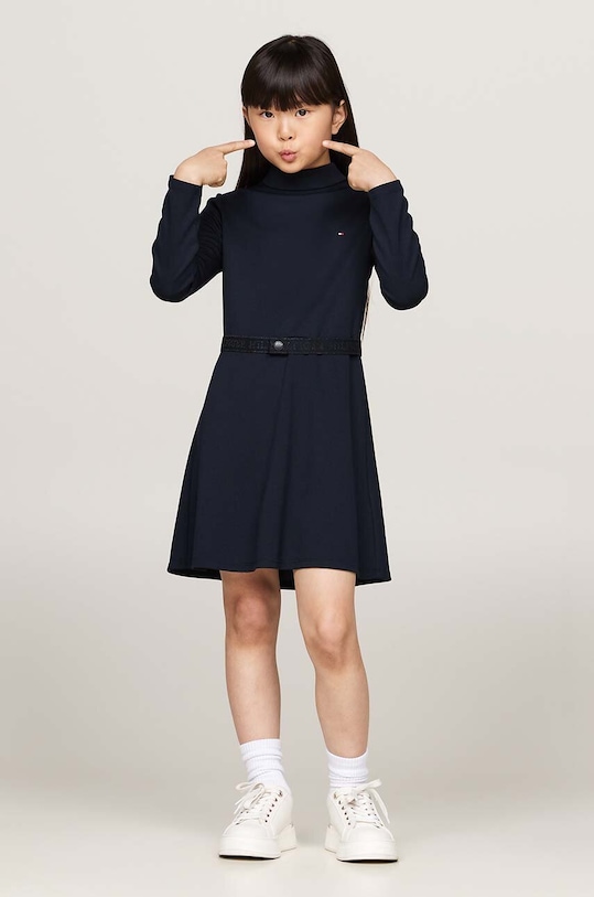 Dívčí šaty Tommy Hilfiger mini námořnická modř KG0KG08202.9BYH.104.122