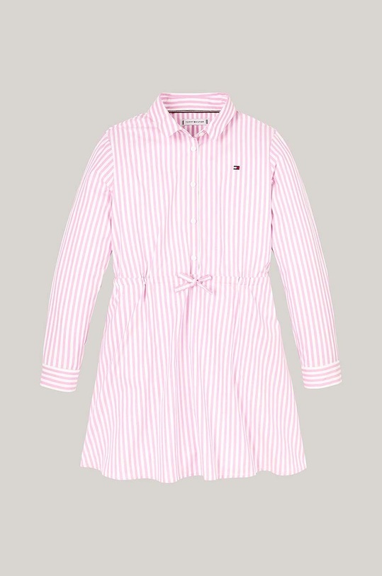 Dětské bavlněné šaty Tommy Hilfiger KG0KG08500.9BYH.104.122 fialová AW24