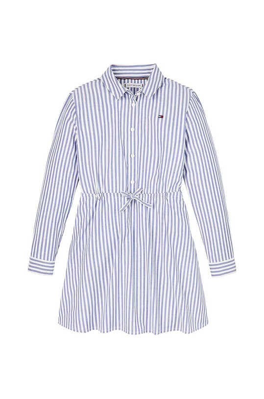 Хлопковое детское платье Tommy Hilfiger KG0KG08500.9BYH.104.122 голубой AW24