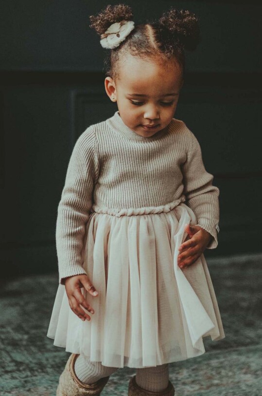 Dievčenské šaty Donsje Lotus Dress látka béžová 4043900.98.128