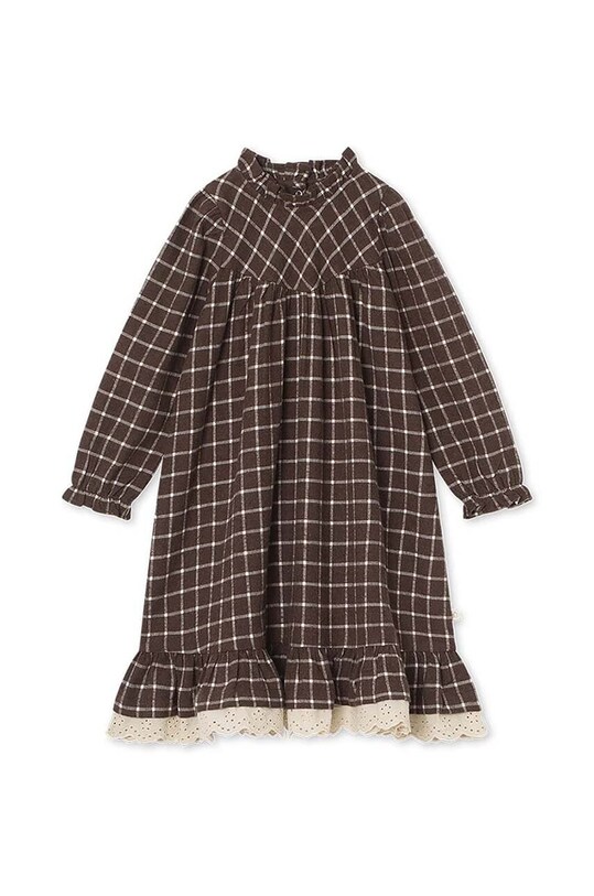 Хлопковое детское платье That's mine Haya 113528 коричневый AW24