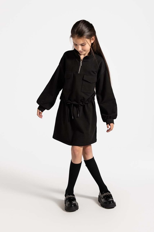 Dětské bavlněné šaty Coccodrillo mini černá ZC4129101CGJ