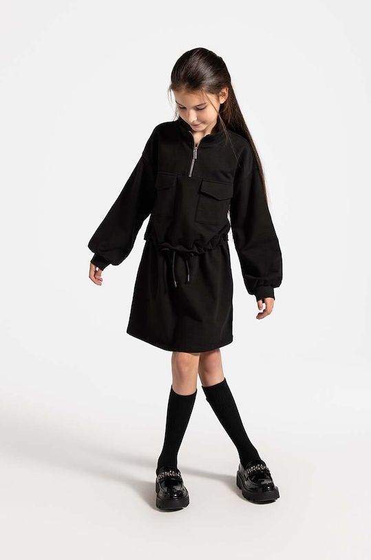 Dětské bavlněné šaty Coccodrillo mini černá ZC4129101CGJ