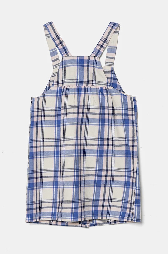 Хлопковое детское платье United Colors of Benetton 4ULFGV01V.P.Seasonal голубой AW24