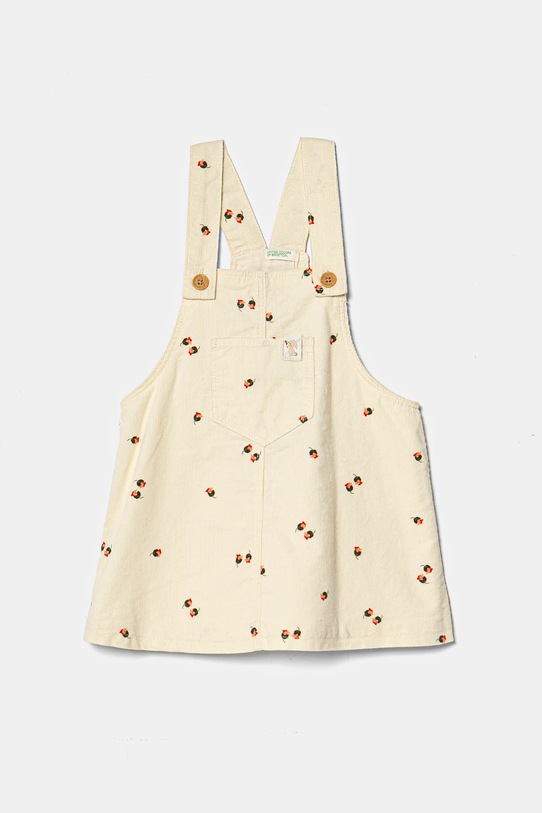 United Colors of Benetton rochie din catifea pentru bebeluși mini bej 40CYAT016.W.Seasonal