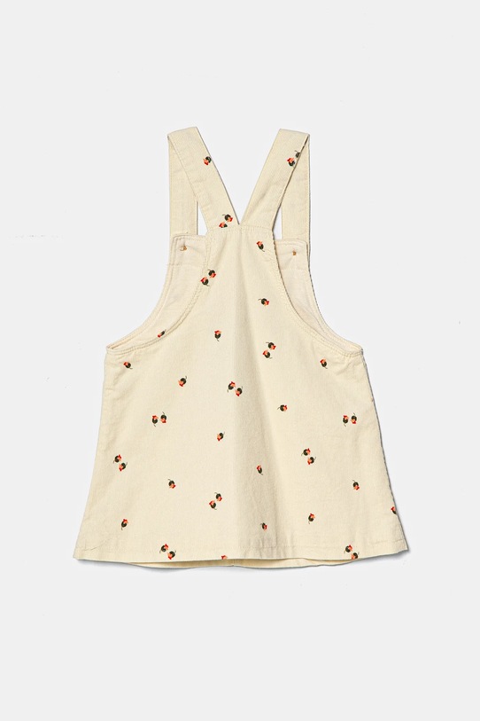 United Colors of Benetton rochie din catifea pentru bebeluși 40CYAT016.W.Seasonal bej AW24