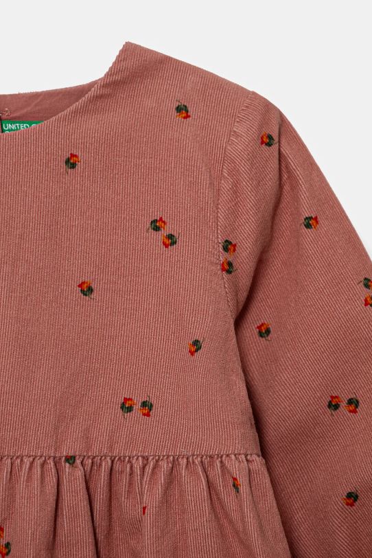 Девочка Детское вельветовое платье United Colors of Benetton 40CYGV020.P.Seasonal оранжевый