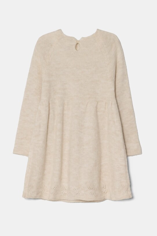 Детское платье с примесью шерсти United Colors of Benetton 1055GV001.P.Seasonal бежевый AW24