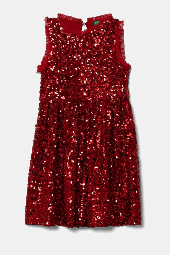 Dievčenské šaty United Colors of Benetton s elastanom červená 48U9CV02Y.G.Seasonal