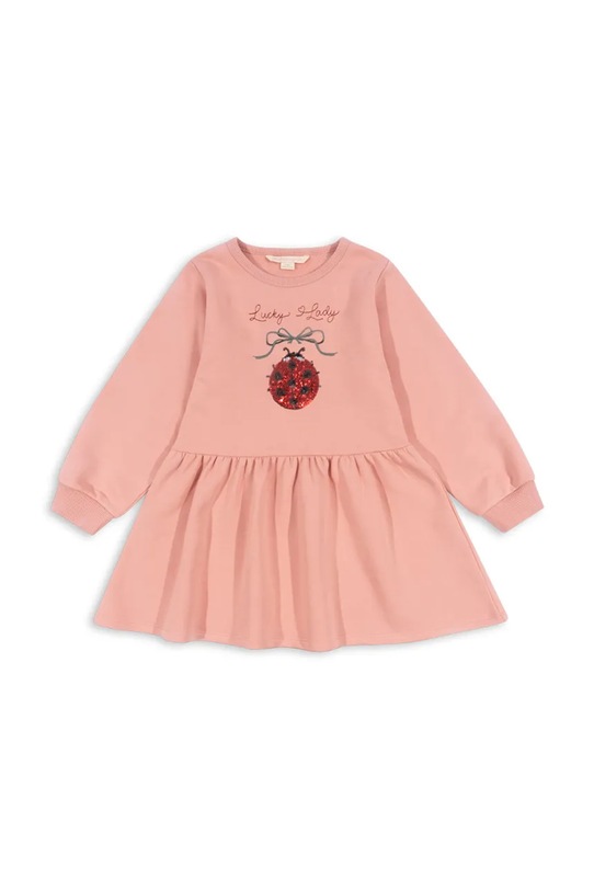 Konges Sløjd sukienka LOU LADYBUG GLITTER DRESS KS102205 różowy AW24