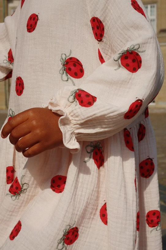 Konges Sløjd rochie din bumbac pentru copii COCO LADYBUG DRESS GOTS KS102213