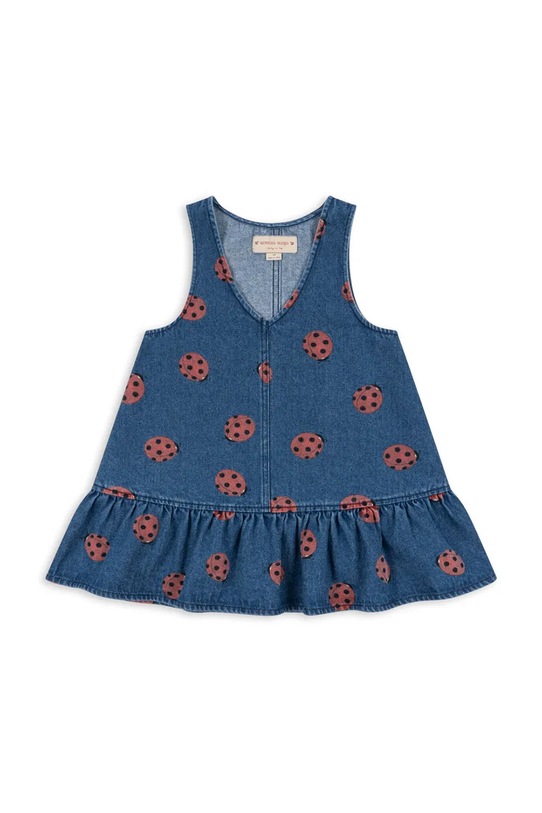 Konges Sløjd rochie din denim pentru copii MAGOT LADYBUG DRESS GOTS KS102217 albastru AW24