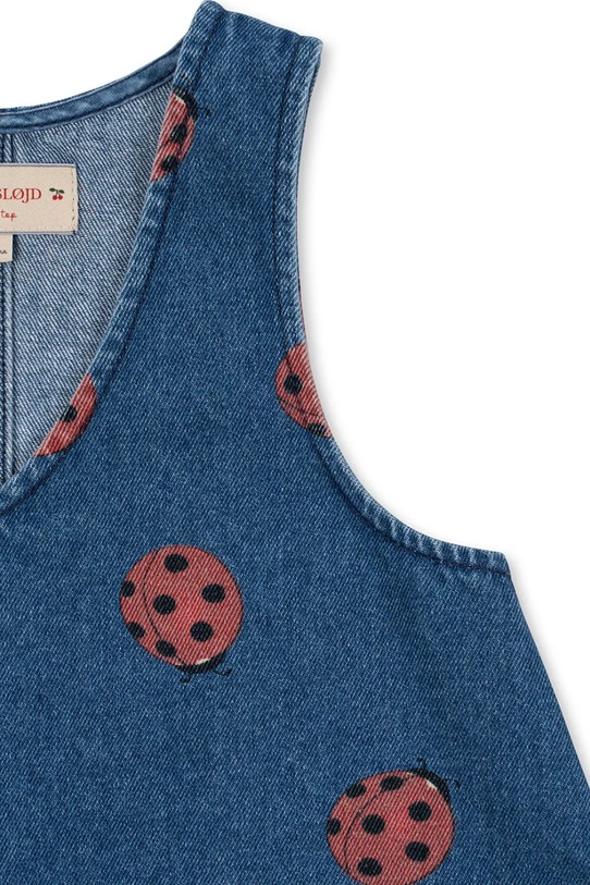 Konges Sløjd rochie din denim pentru copii MAGOT LADYBUG DRESS GOTS albastru KS102217
