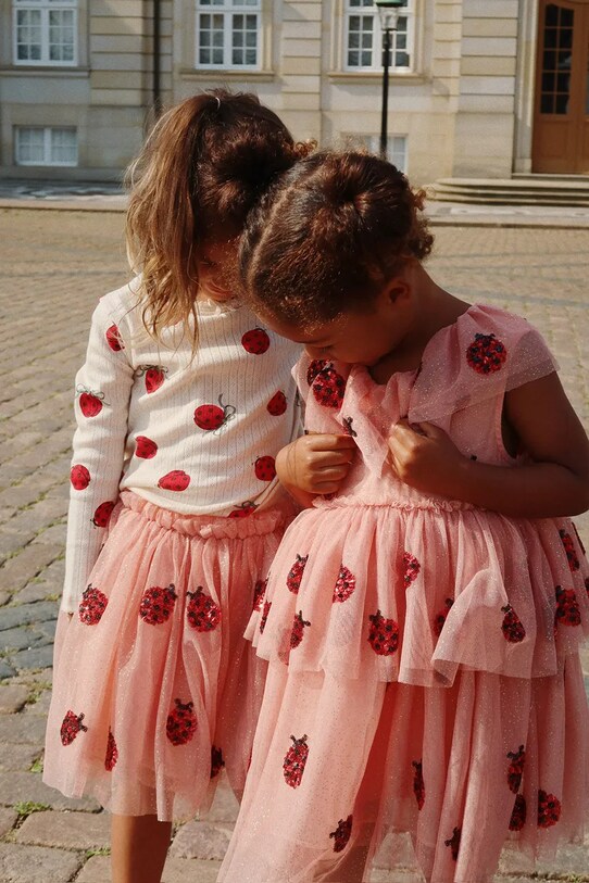 Konges Sløjd sukienka YVONNE LADYBUG DRESS KS102219 pomarańczowy