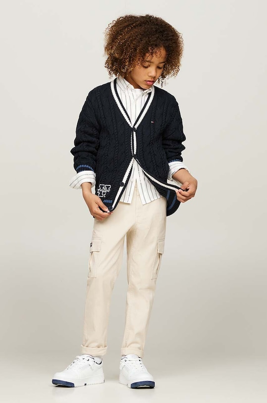 Dječji kardigan Tommy Hilfiger mornarsko plava KB0KB09072.9BYH.104.122