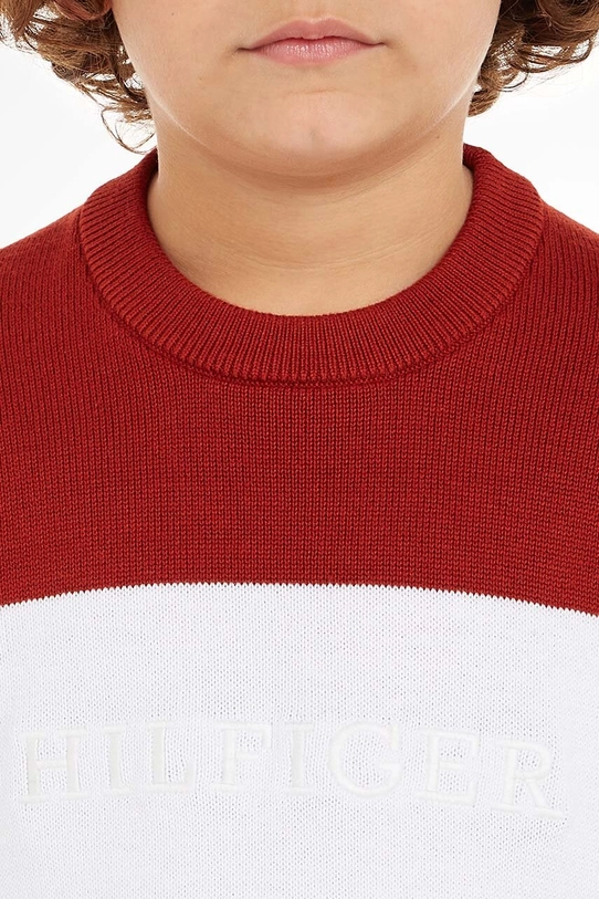 Tommy Hilfiger sweter bawełniany dziecięcy KB0KB09150.9BYH.128.176 czerwony