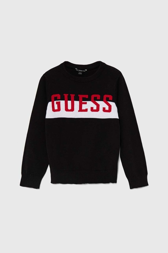 Dětský bavlněný svetr Guess středně silná černá L4YR03.Z2NN0.9BYH