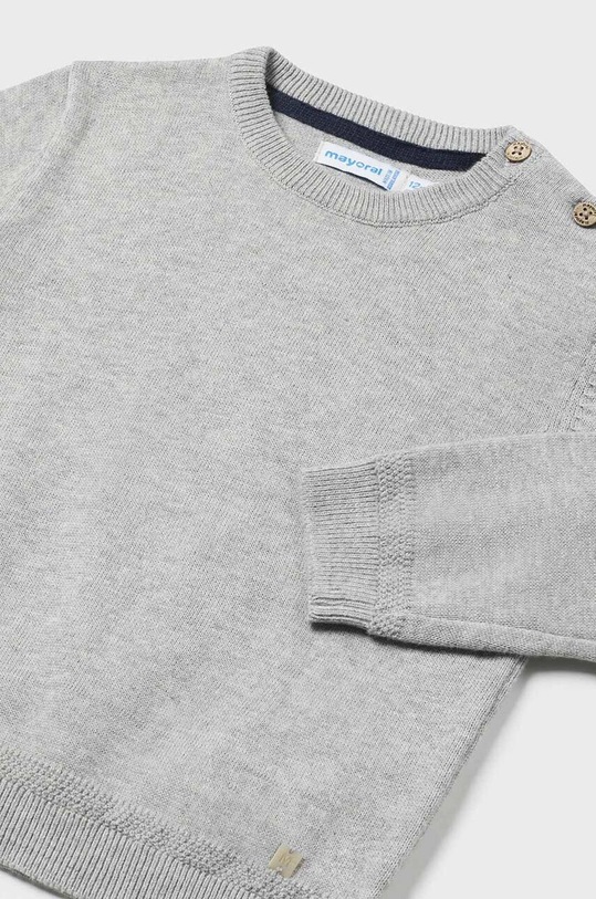 Mayoral sweter bawełniany niemowlęcy 309.3F.Baby.9BYH szary AW24