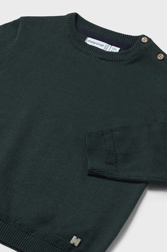 Mayoral sweter bawełniany niemowlęcy 309.3F.Baby.9BYH zielony AW24