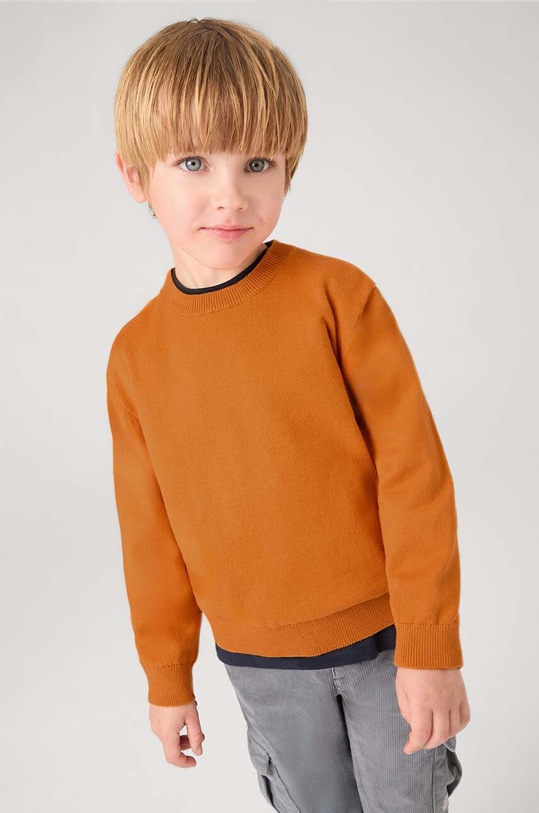 Mayoral sweter bawełniany dziecięcy pozostałe pomarańczowy 323.5E.Mini.9BYH