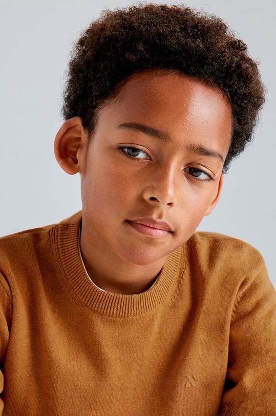 Mayoral sweter bawełniany dziecięcy pomarańczowy 354.7C.Junior.9BYH