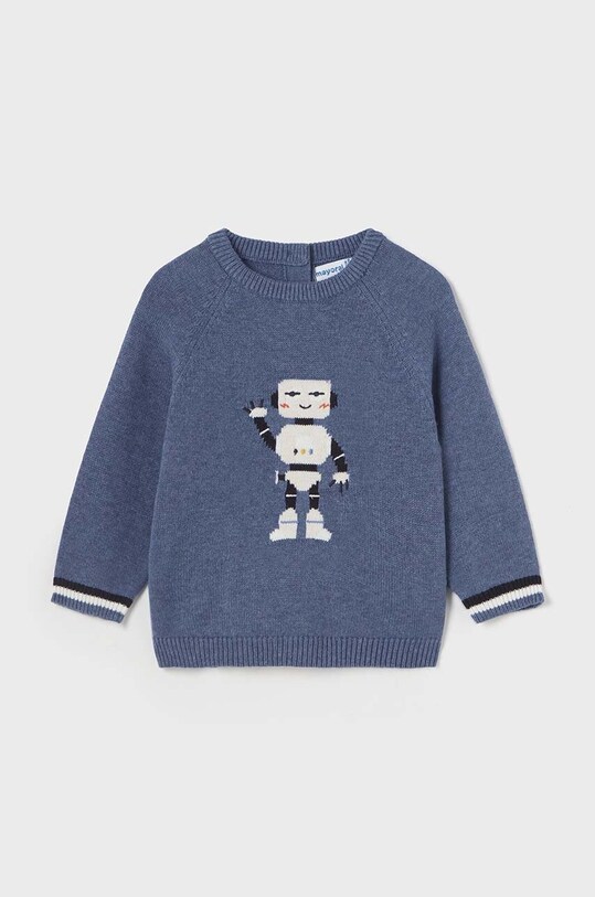 Mayoral sweter z domieszką wełny niemowlęcy z domieszką wełny niebieski 2310.3A.Baby.9BYH