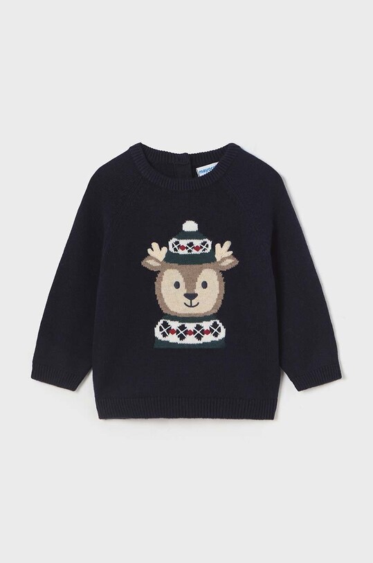 Mayoral sweter z domieszką wełny niemowlęcy z domieszką wełny granatowy 2310.3A.Baby.9BYH