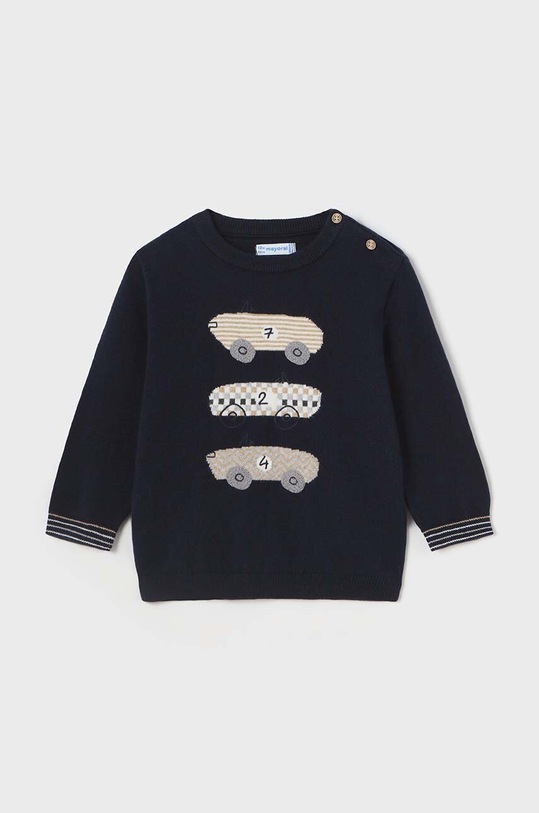Mayoral sweter z domieszką wełny niemowlęcy z domieszką wełny granatowy 2313.3C.Baby.9BYH